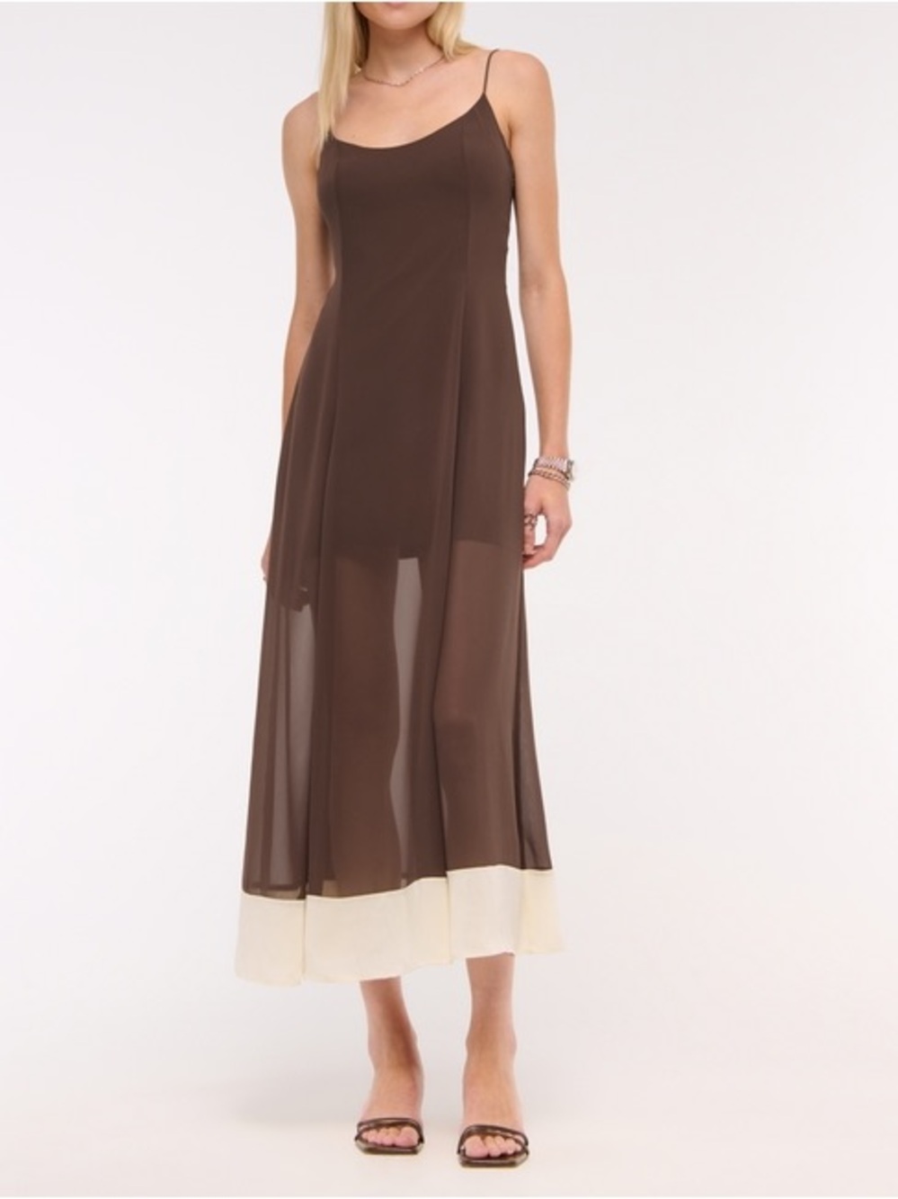 NWT Sheer Flowy Maxi Dress